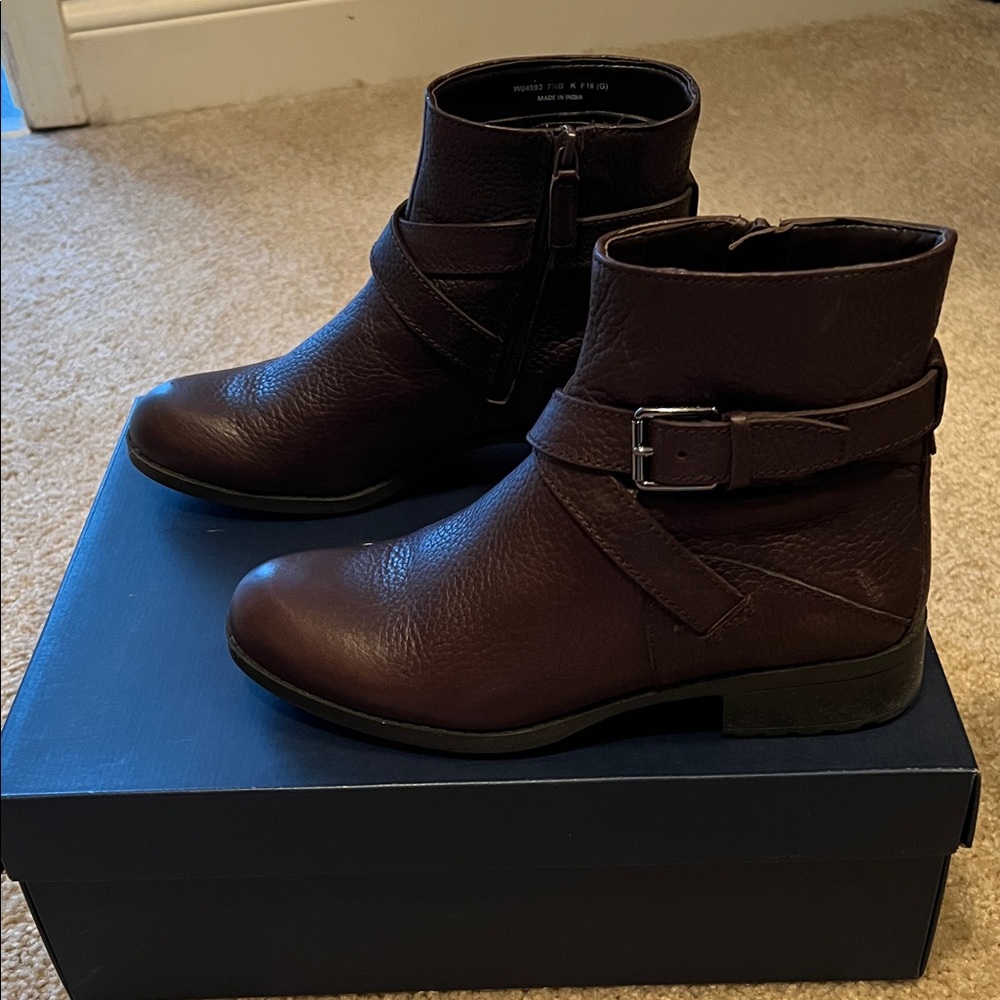 Cole Haan Brown Leather Waterproof Ankle Boots
